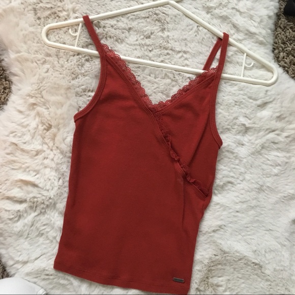 hollister burnt orange lace tank top - Picture 1 of 1